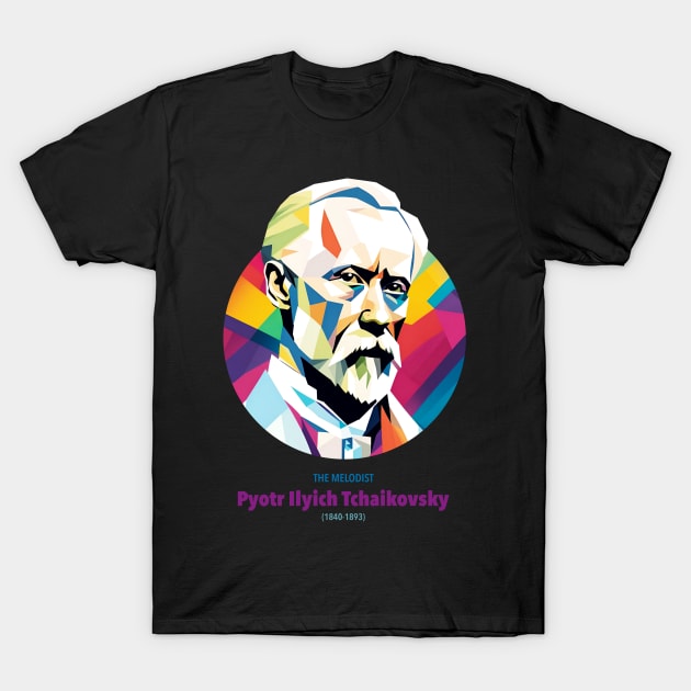 Pyotr Ilyich Tchaikovsky in WPAP T-Shirt by BAJAJU